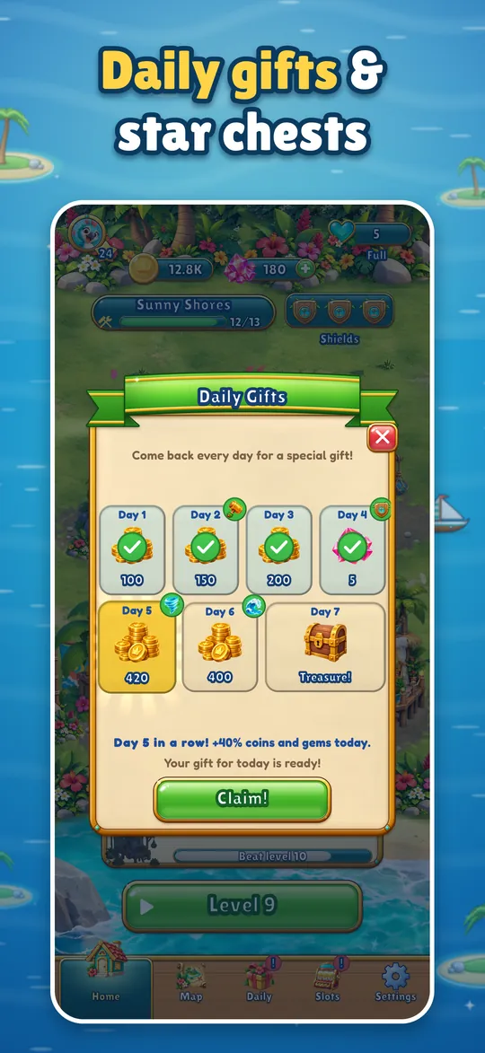 Daily gifts and star chests: the seven-day gift calendar