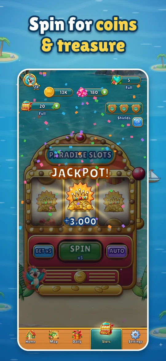 Spin for coins and treasure: Paradise Slots hits a jackpot